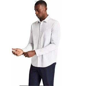 Brady Zero Weight Button Shirt Long Sleeve Casual Career Titanium Grey XL New